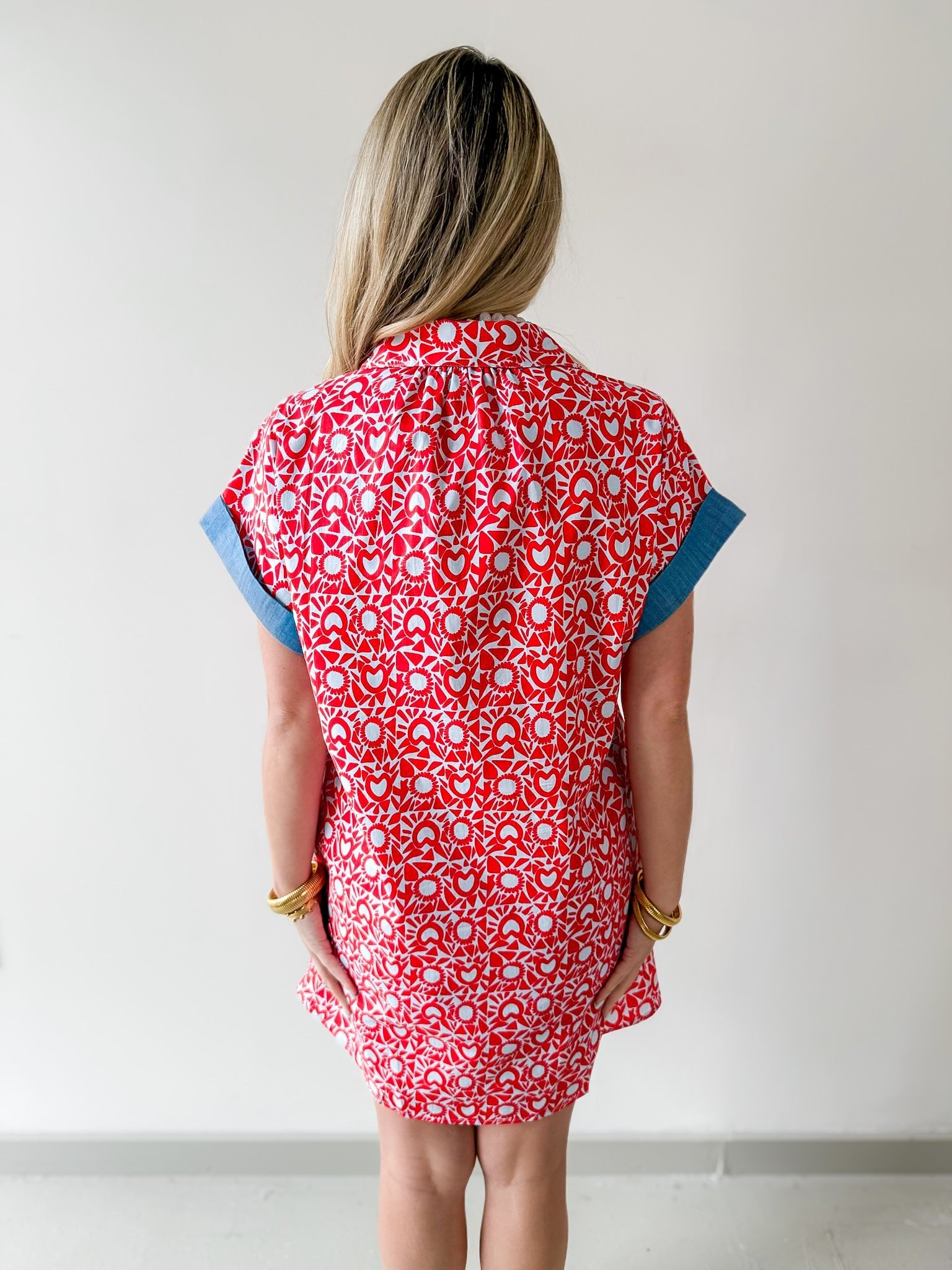 Floral Pattern Button Down Dress
