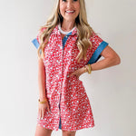 Floral Pattern Button Down Dress