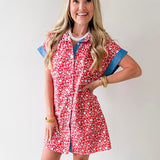 Floral Pattern Button Down Dress