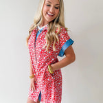 Floral Pattern Button Down Dress