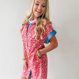 Floral Pattern Button Down Dress