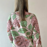 Floral Pattern Mock Neck Sweater