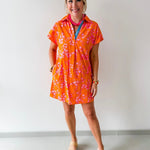 Floral Pattern V - neck Dress
