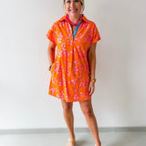 Floral Pattern V - neck Dress