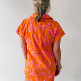 Floral Pattern V - neck Dress