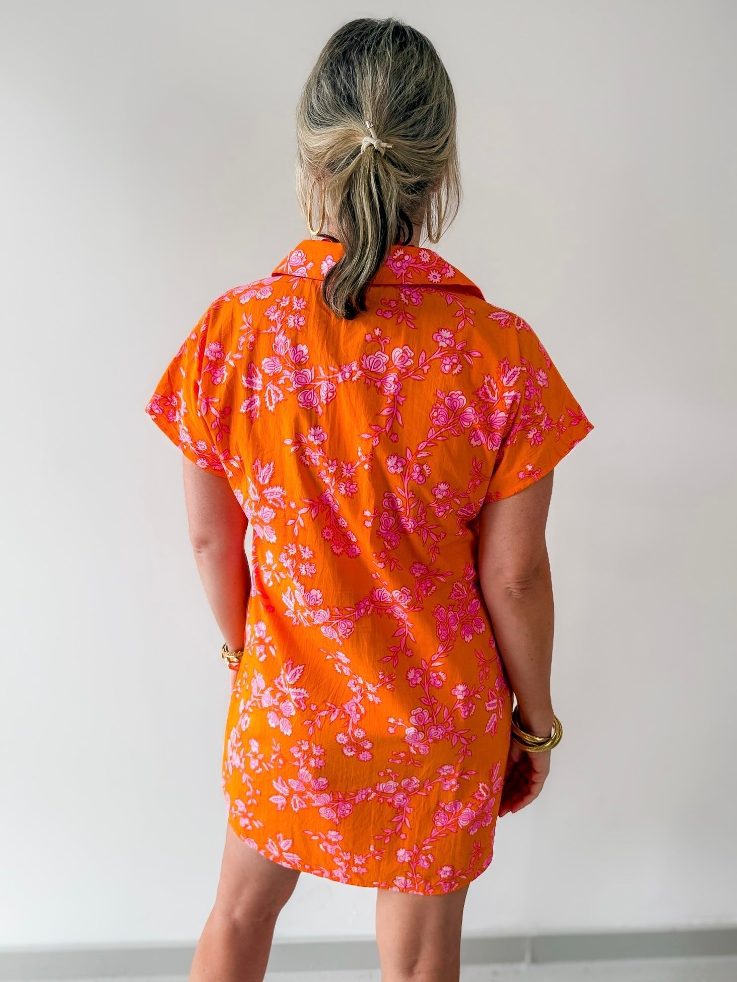 Floral Pattern V - neck Dress