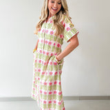 Floral Print Button Down Dress