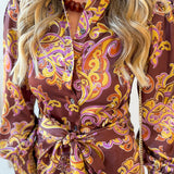 Floral Print Button Shirt Midi Dress