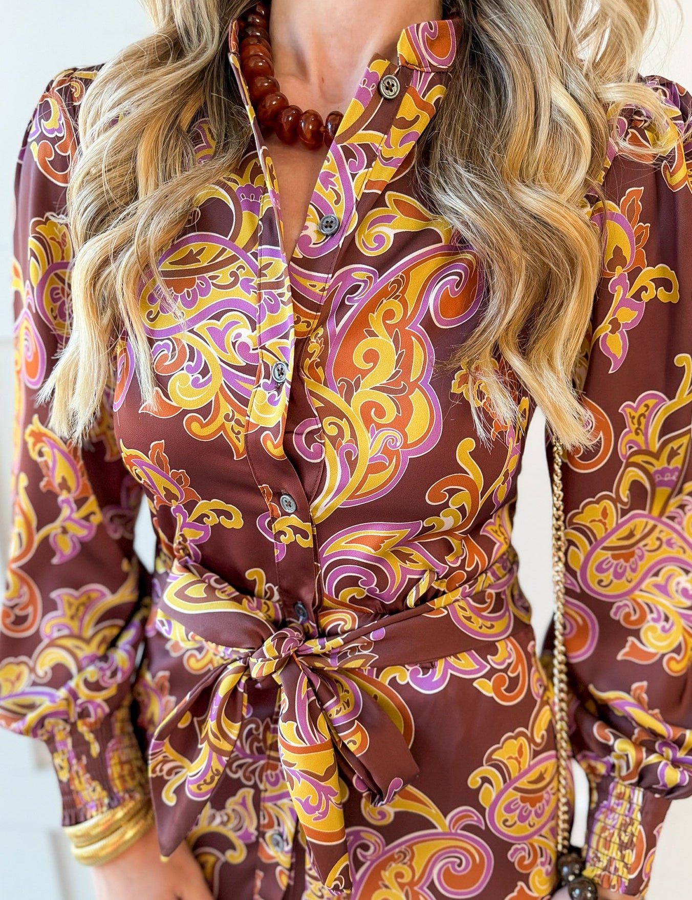 Floral Print Button Shirt Midi Dress