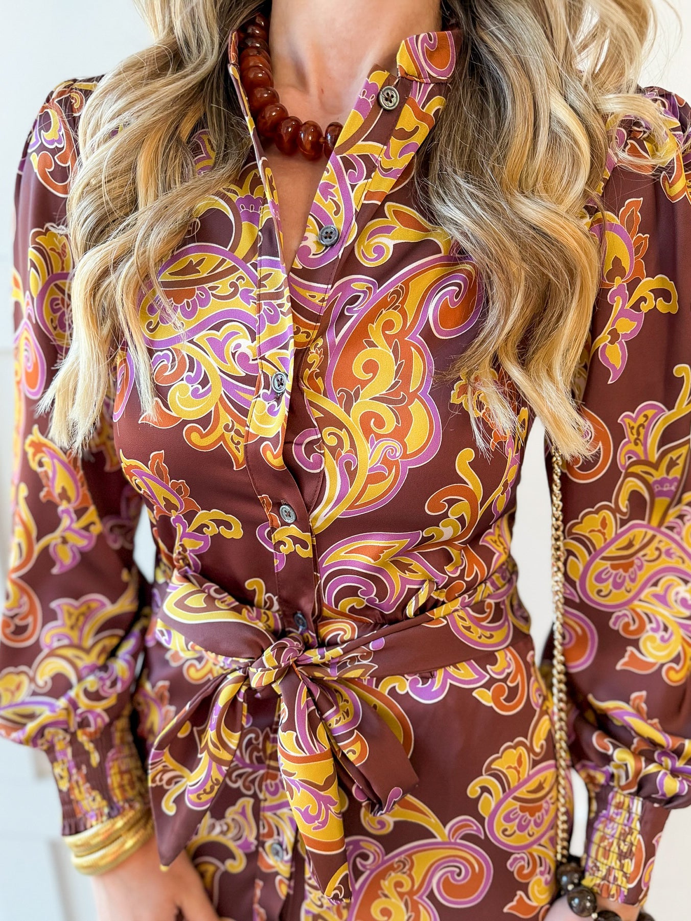 Floral Print Button Shirt Midi Dress
