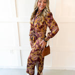 Floral Print Button Shirt Midi Dress