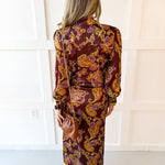 Floral Print Button Shirt Midi Dress