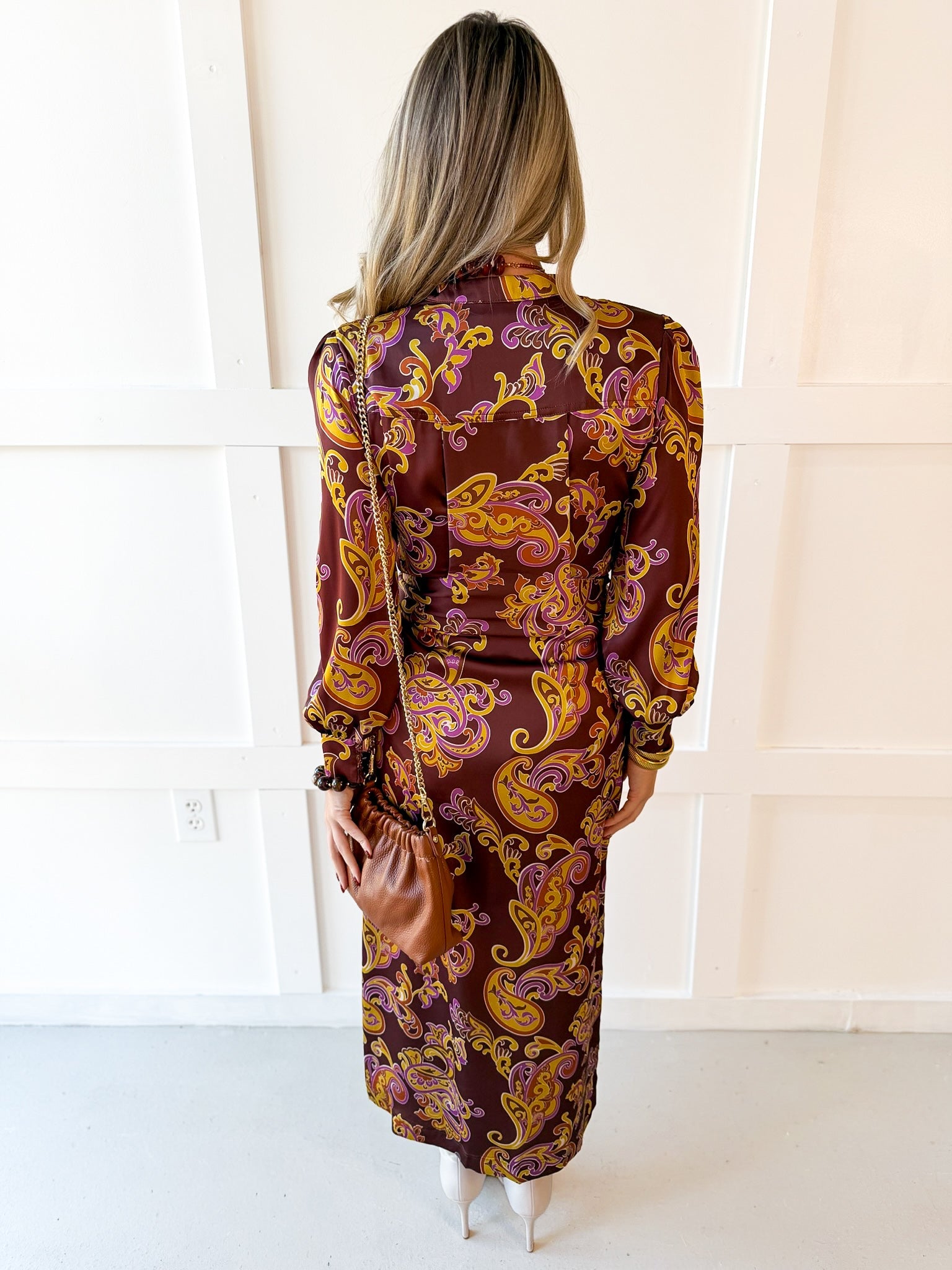 Floral Print Button Shirt Midi Dress