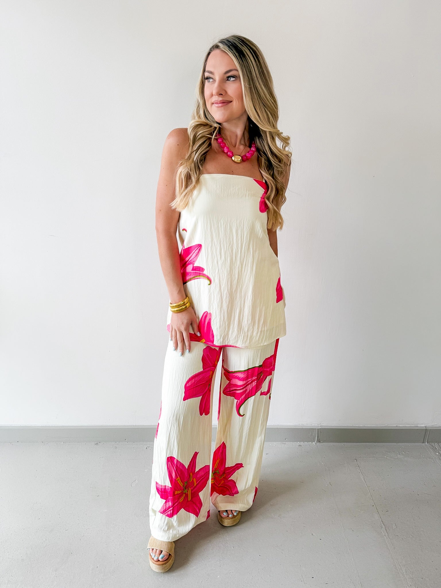 Floral Print Cami Top & Pant Set