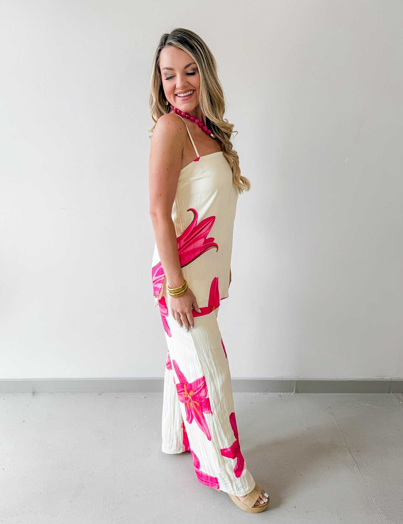 Floral Print Cami Top & Pant Set