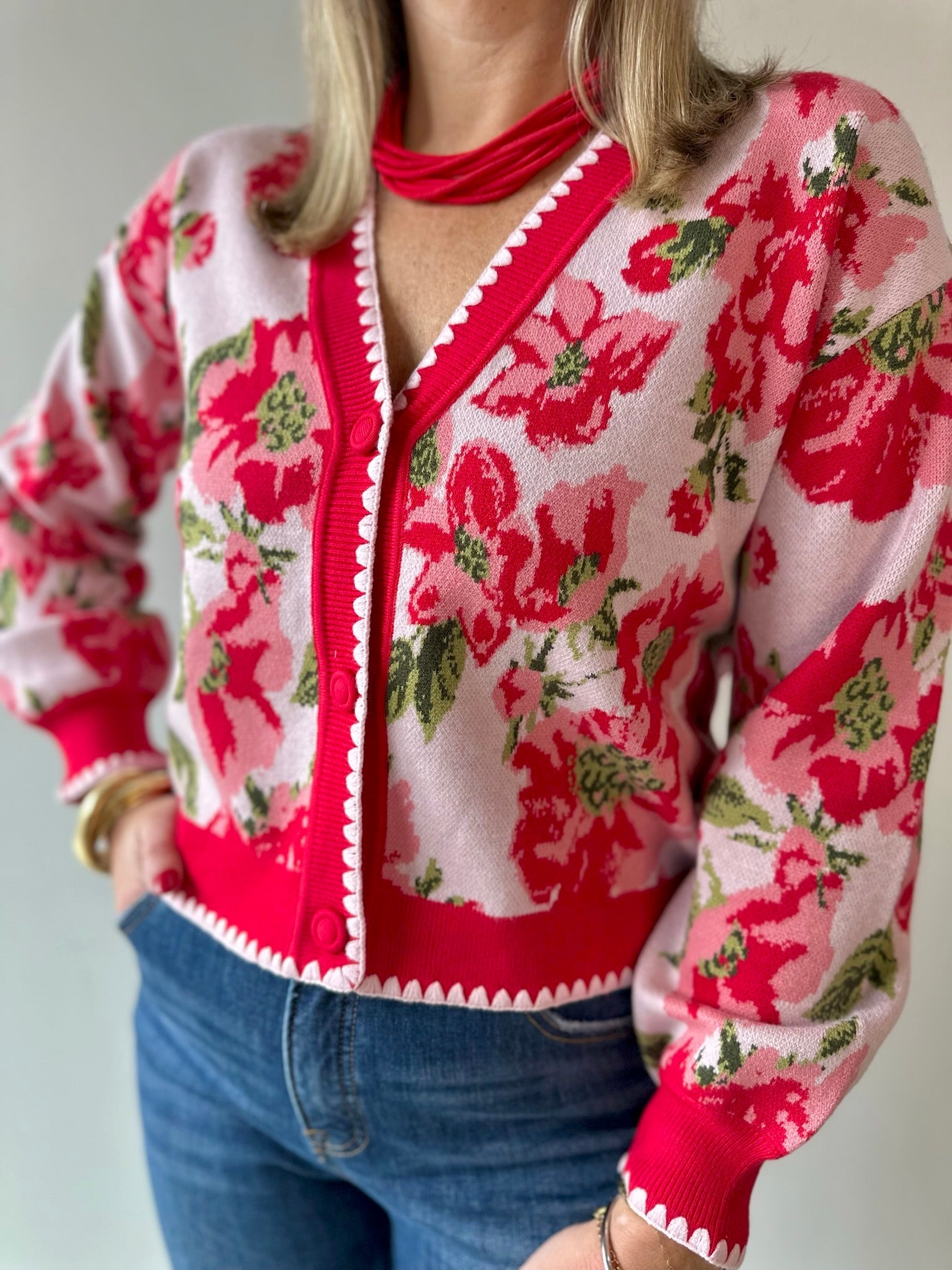 Floral Print Cardigan