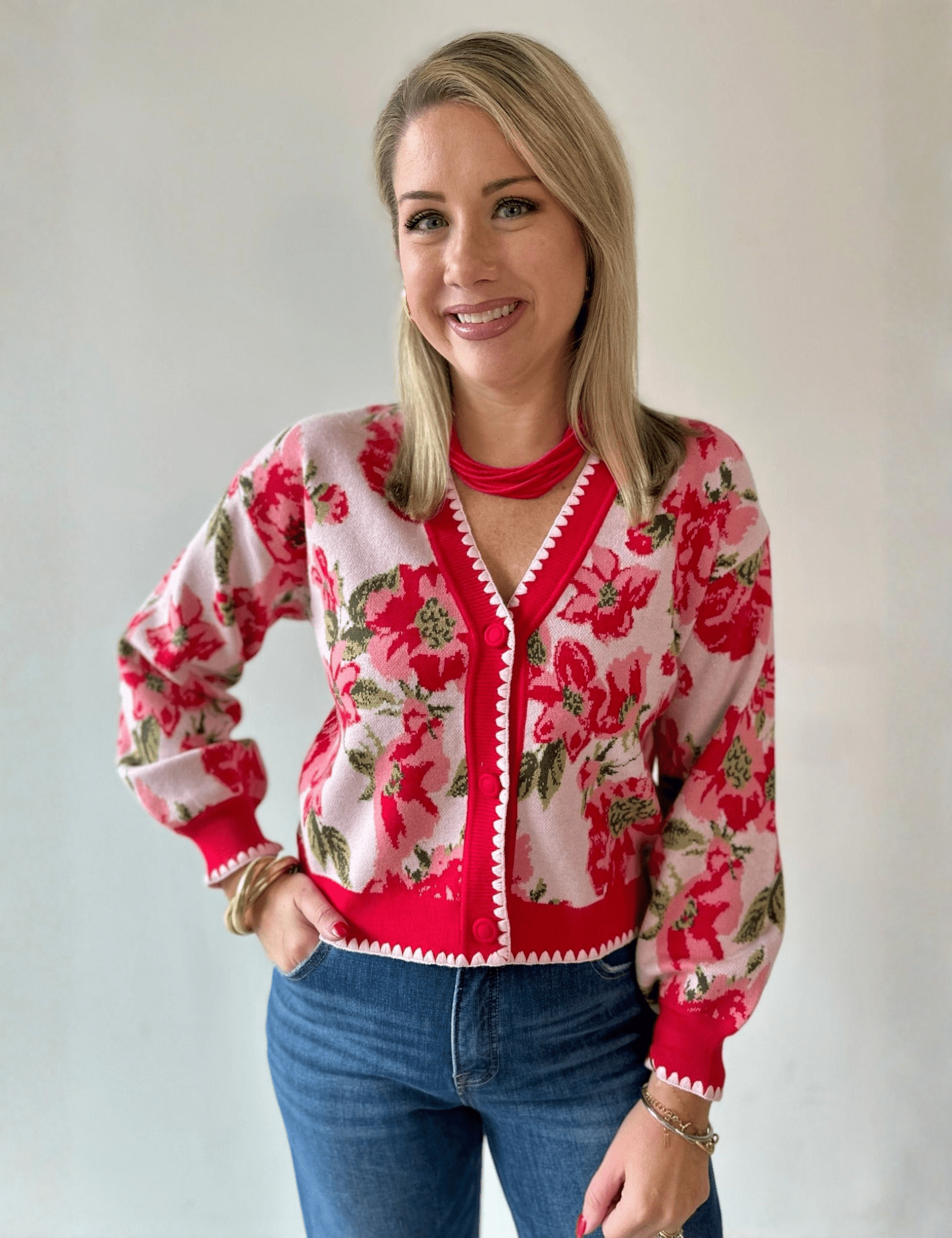 Floral Print Cardigan