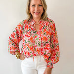 Floral Print Chiffon Top