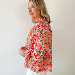 Floral Print Chiffon Top