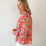Floral Print Chiffon Top