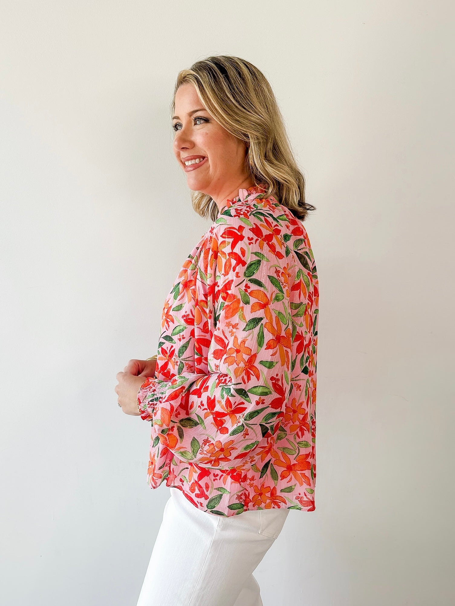 Floral Print Chiffon Top