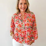 Floral Print Chiffon Top