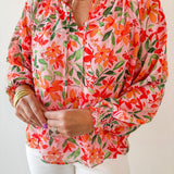 Floral Print Chiffon Top