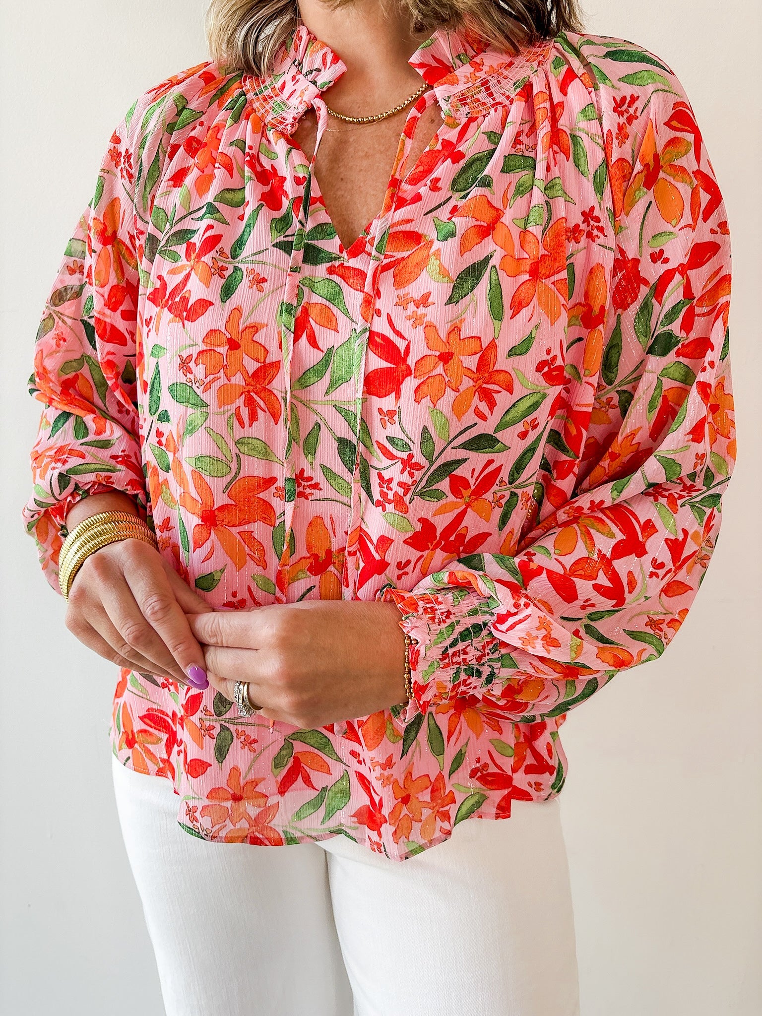Floral Print Chiffon Top