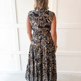 Floral Print Collared Maxi Dress