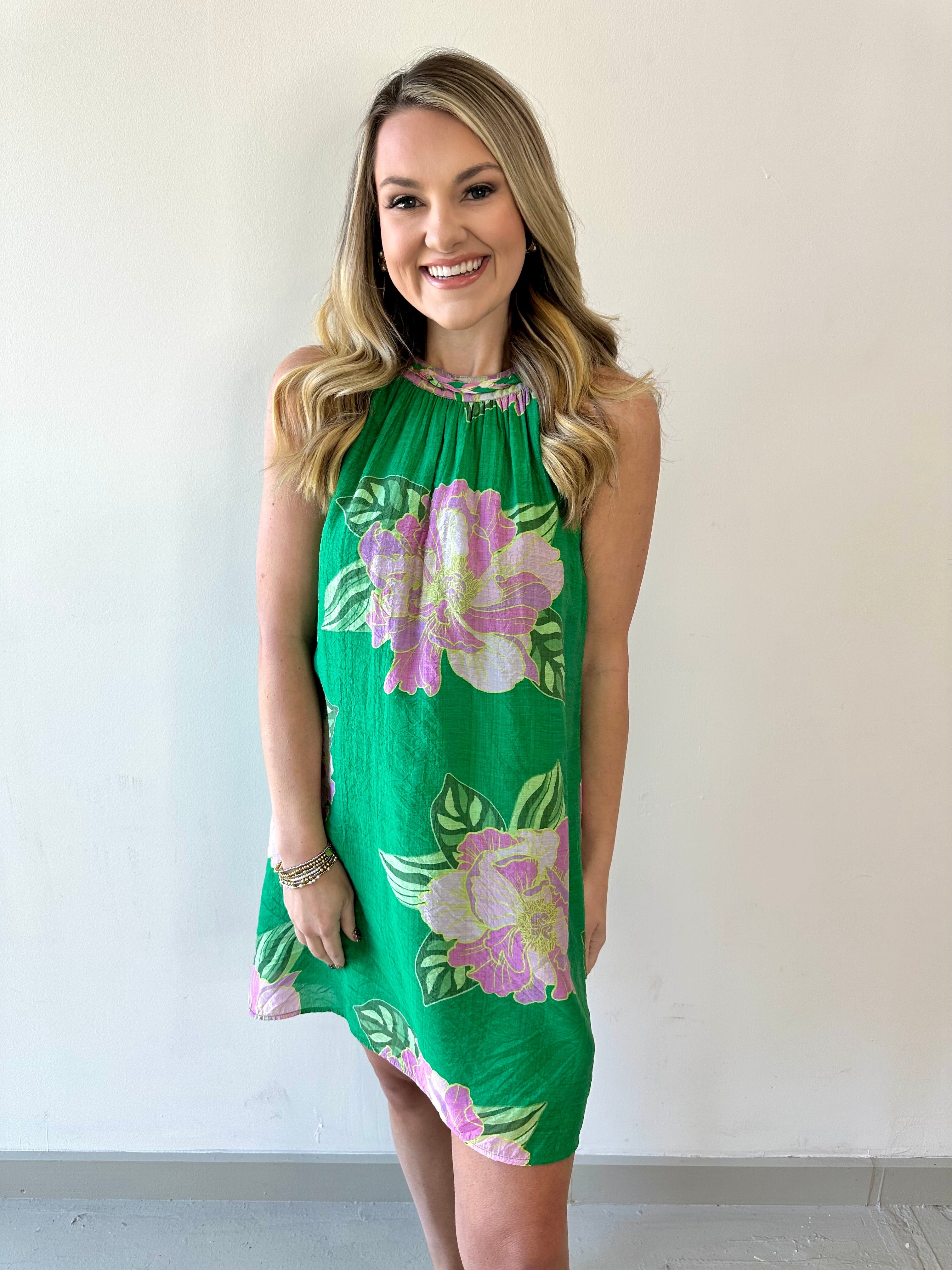 Floral Print Halter Dress