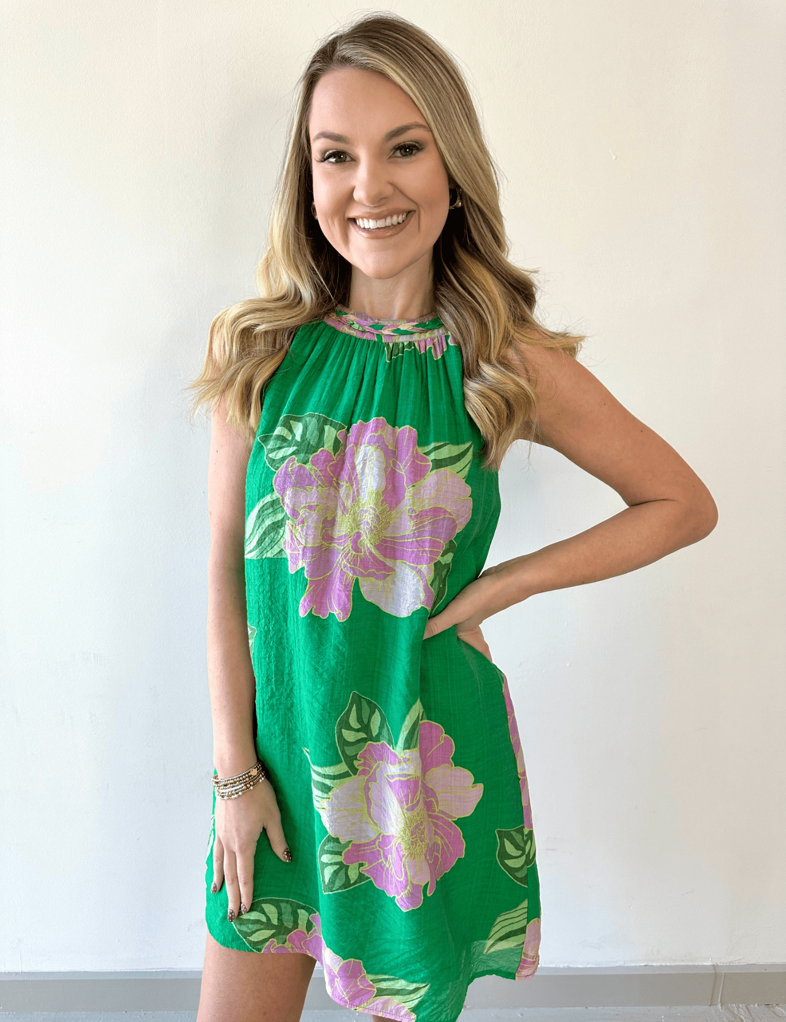 Floral Print Halter Dress