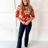 Floral Print Knit top