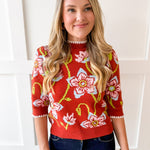 Floral Print Knit top