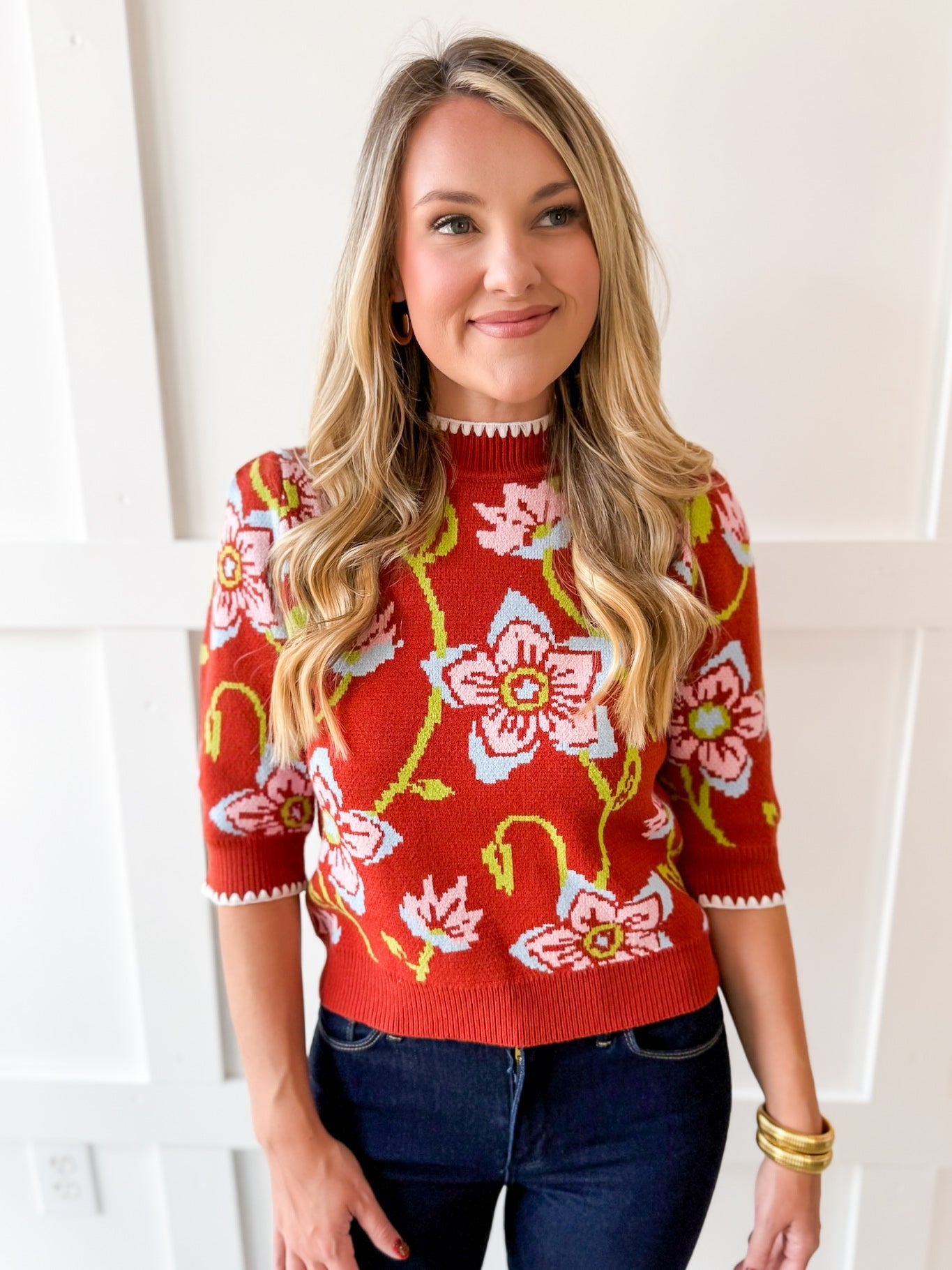 Floral Print Knit top