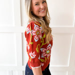 Floral Print Knit top