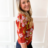 Floral Print Knit top