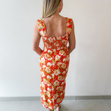 Floral Print Linen Dress