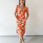 Floral Print Linen Dress