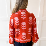 Floral Print Mock Neck Sweater