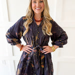 Floral Print Self Tie Dress - Coco Camel