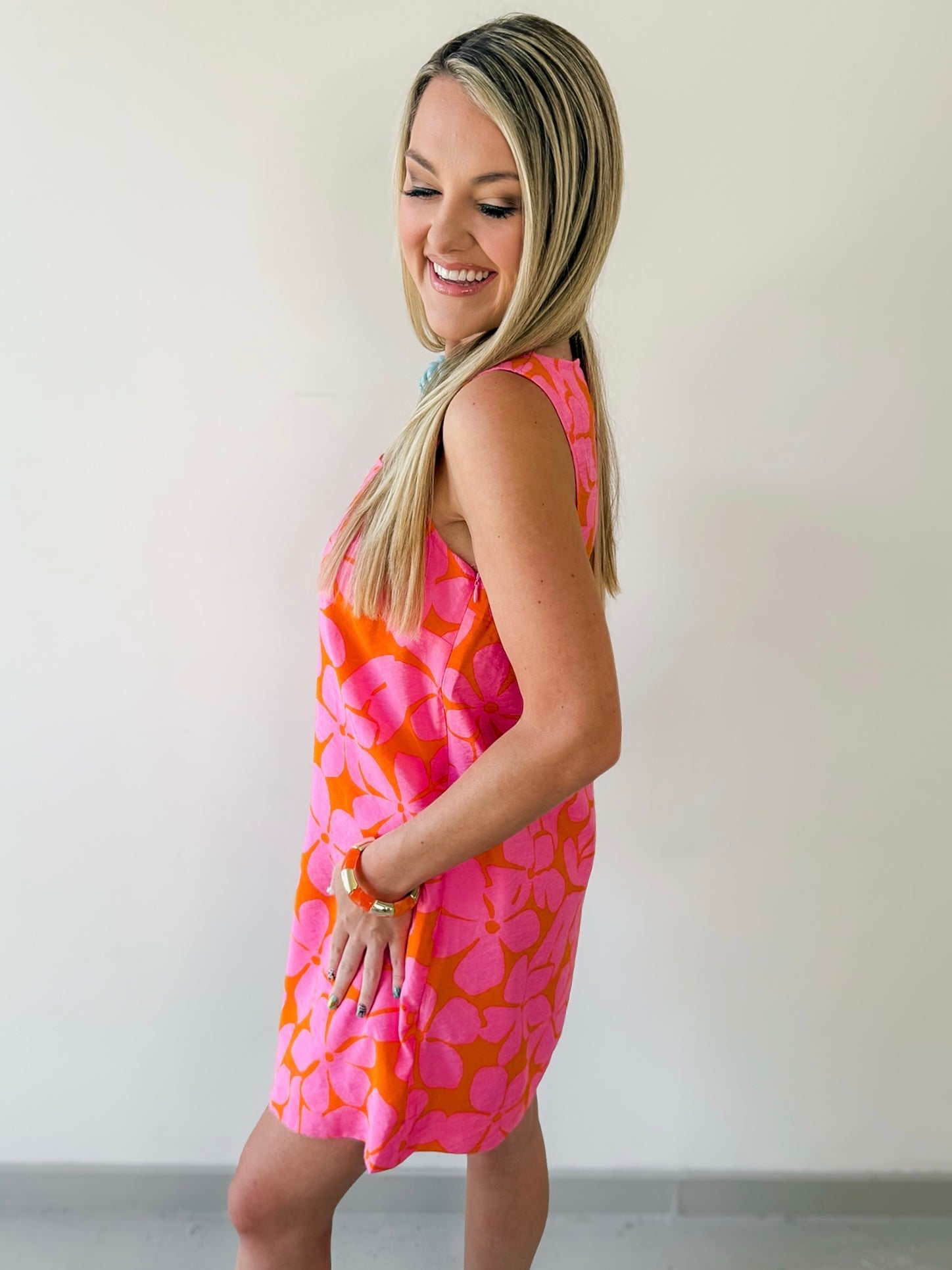 Floral Print Square Neck Dress