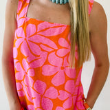 Floral Print Square Neck Dress