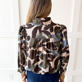Floral Print Top - Ecru