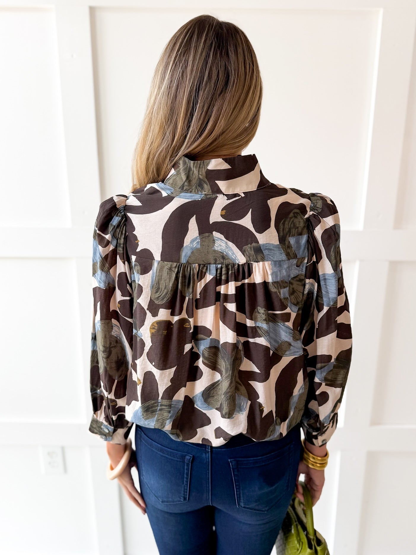 Floral Print Top - Ecru