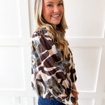 Floral Print Top - Ecru