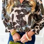 Floral Print Top - Ecru