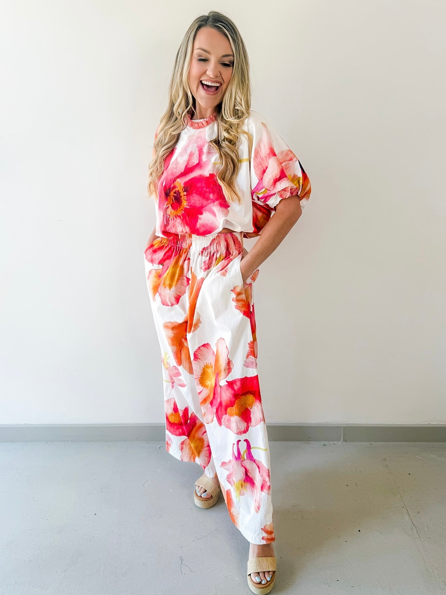 Floral Print Top & Pant Set