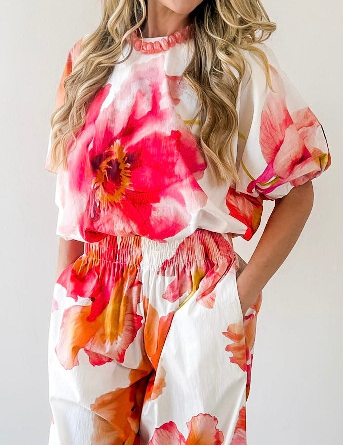 Floral Print Top & Pant Set