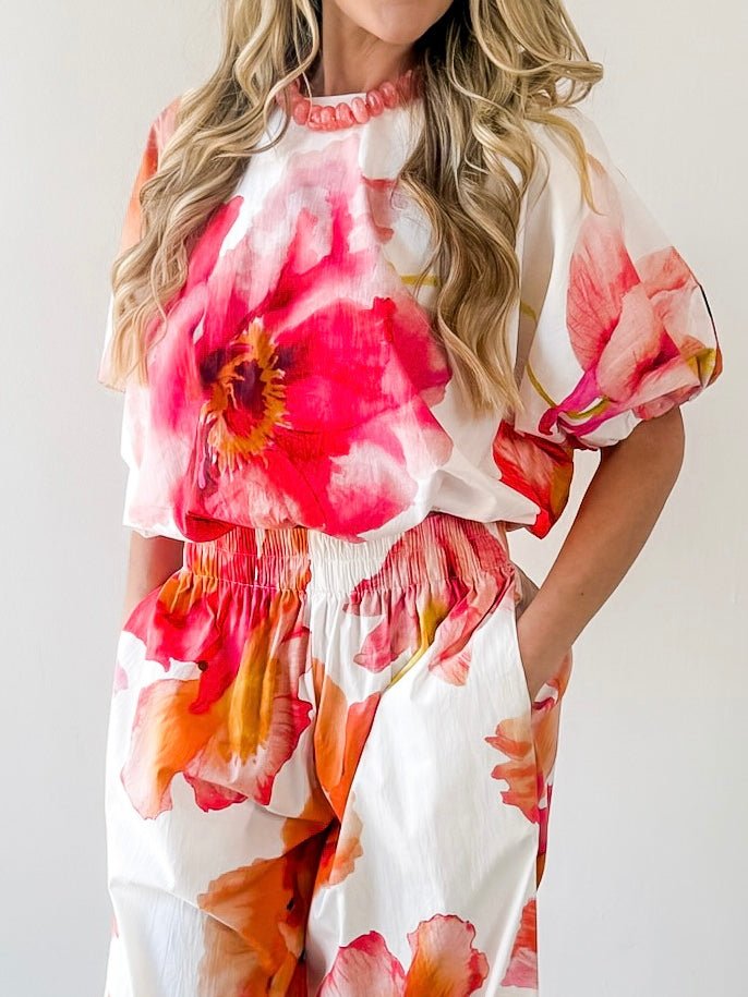 Floral Print Top & Pant Set