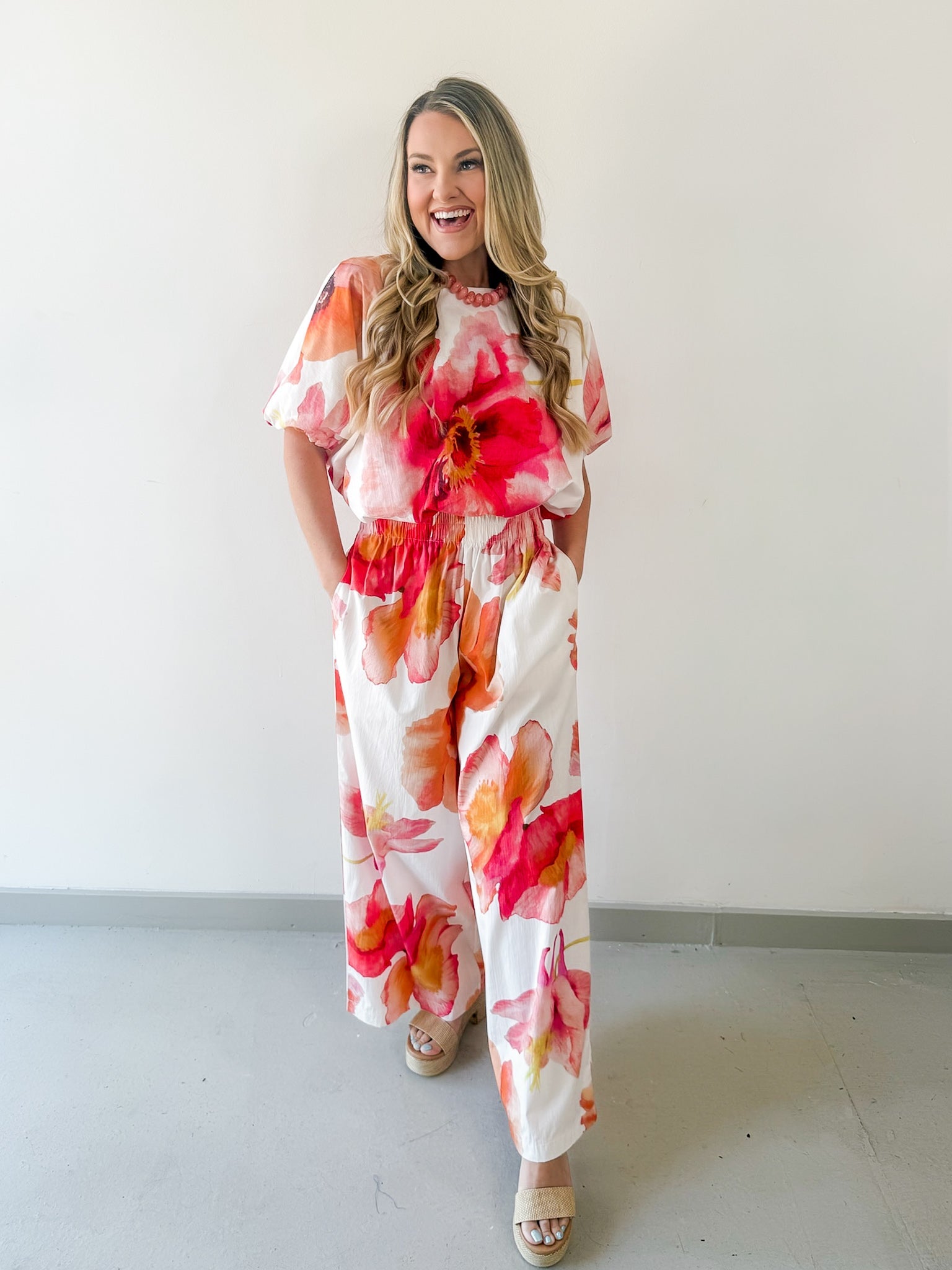 Floral Print Top & Pant Set